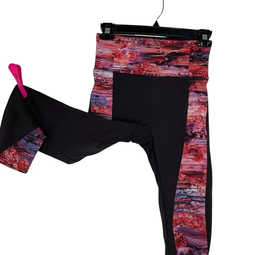 Lululemon Sweet & Repeat Crop Leggings Black/Dahliascape Size 4